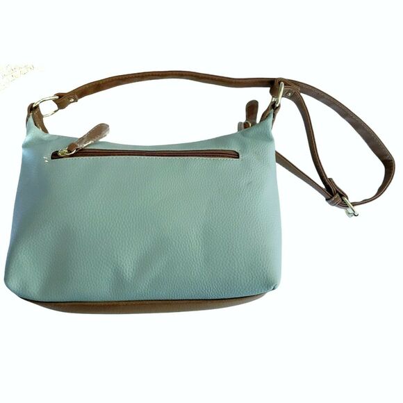 STONE MOUNTAIN Cornwall Sophia Hobo leather shoulder bag purse seafoam tan NEW - Picture 3 of 11